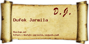 Dufek Jarmila névjegykártya